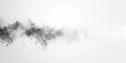 Abstract Black Ink Splashes on White Background