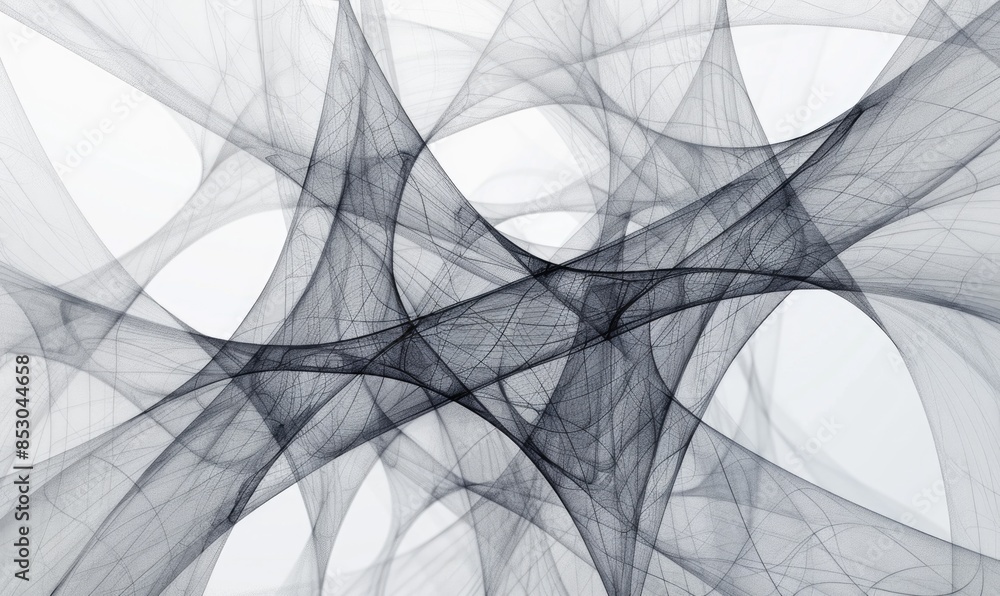 Poster abstract monochrome background with lines and curves