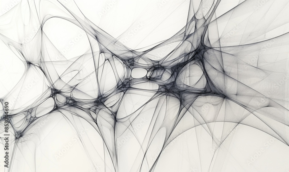 Poster abstract monochrome background with lines and curves
