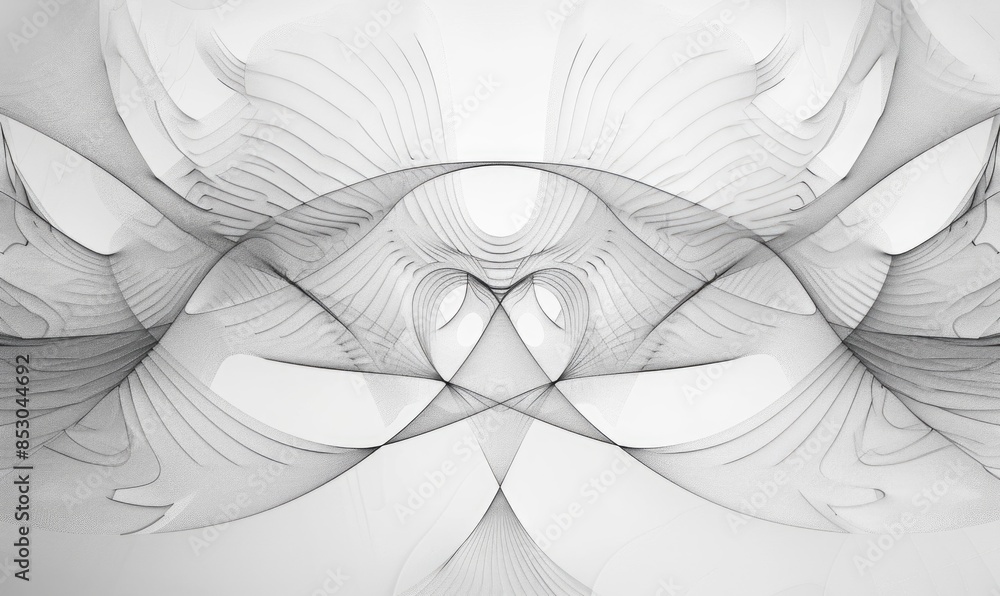 Poster abstract monochrome background with lines and curves