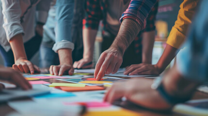 Obraz premium Business company employees working diligently in a dynamic office setting, showcasing productivity, collaboration, and professionalism