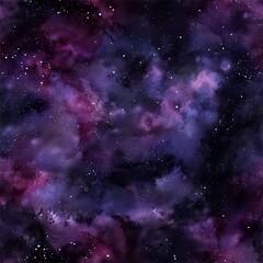 Fototapeta premium Dark Watercolor Galaxy Seamless Texture