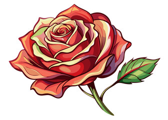 Watercolor rose vector illustration 
