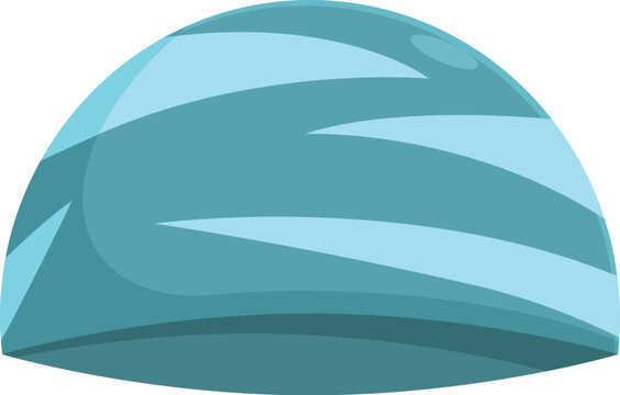 teal swim cap with light blue stripes clip art preview
