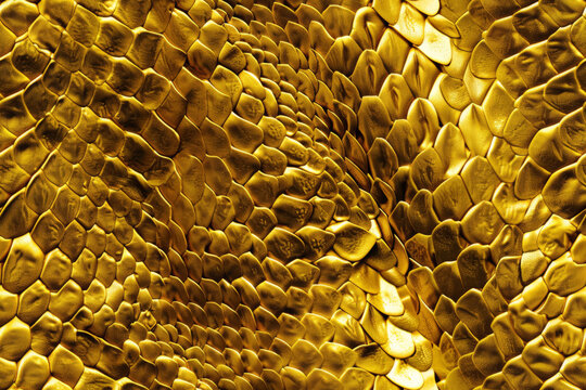 Seamless gold snake skin background. Repeating texture