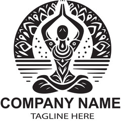 vector yoga logo design 