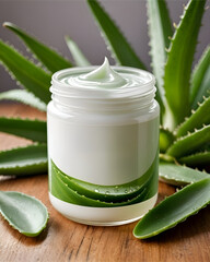 Mockup dise&ntilde;o de producto envase de crema de aloe vera