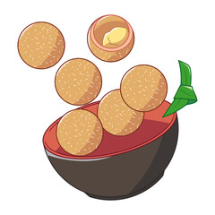 Indonesia’s Street Foods Illustration : Nasi Goreng in fkat design