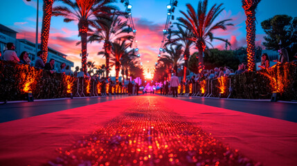 Naklejka premium Red carpet on music festival