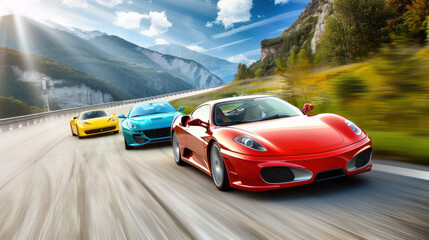 Supercars or racing track