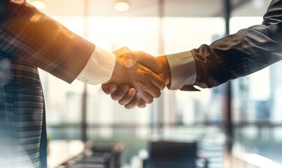 Businessman handshake for teamwork of business merger and acquisition,