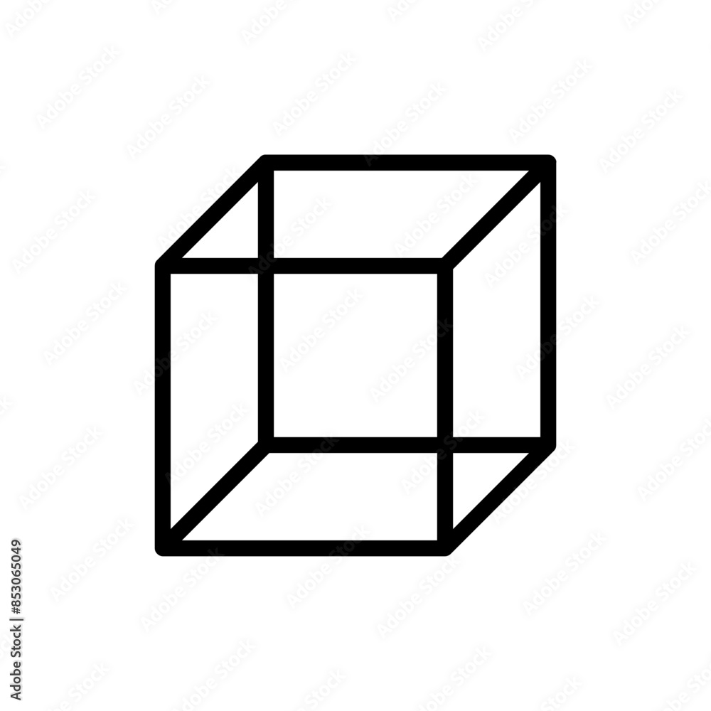 Aufkleber Cube icon in vector, Augmented reality. cube box symbol, 3D Cube line icon, Abstract Cube Hexagon Logo for website design and mobile, app development