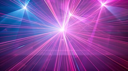 Obraz premium A dynamic laser light show background with pink and blue beams, creating an immersive visual experience for your event or presentation