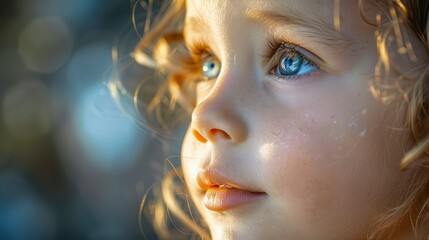 Obraz premium The Awakening Of A Girl As She Greets The Day With Curiosity And Wonder, High Quality, HD