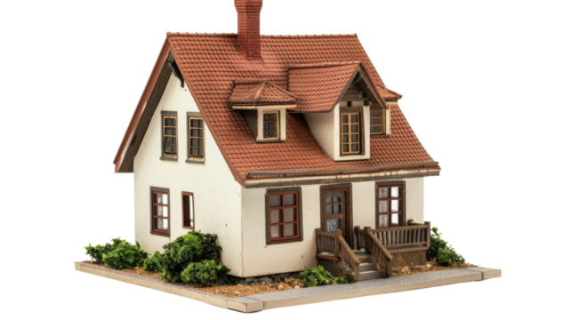 Mockup of a house on a transparent background