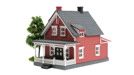 Mockup of a house on a transparent background