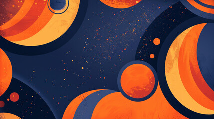 Obraz premium Orange and Indigo retro groovy background presentation design