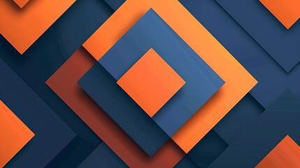 Orange and Indigo square shape background presentation design