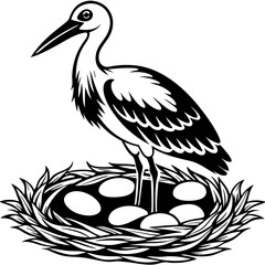 stork-bird-sits-on-eggs-silhouette