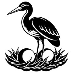 stork-bird-sits-on-eggs-silhouette