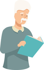 Elderly man engrossed in a book, finding joy and wisdom in reading