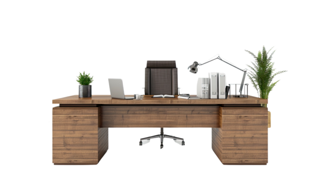 Office table on a transparent background - Powered by Adobe