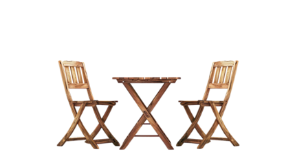 Garden table and chairs on a transparent background