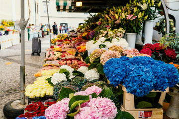 flowers in a market