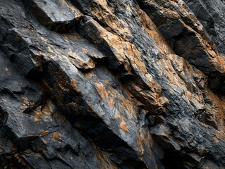 A rough black stone with a slightly mottled texture.