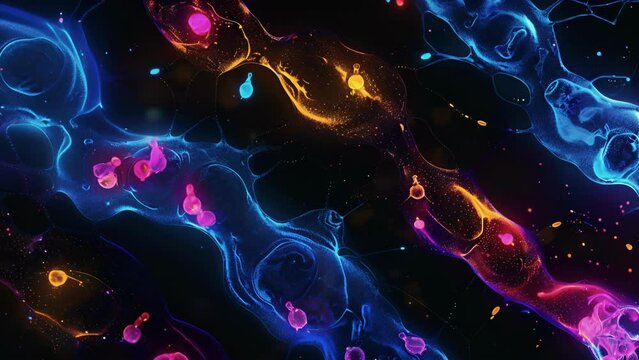 A series of fluorescent microscopy animations showing the degradation of a misfolded protein through successive rounds of ubiquitination and proteasomemediated degradation.