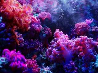 Abstract Underwater WorldColorful Corals and Marine Life in Crystal Clear Ocean Water.
