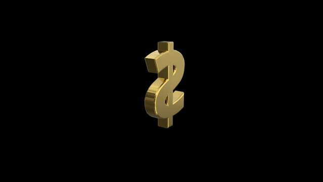 golden dollar sign rotates