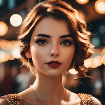 Una linda chica con una encantadora sonrisa y el rostro casta&ntilde;o cobrizo