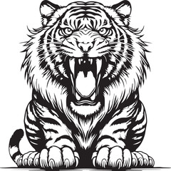 Tiger silhouette vector image