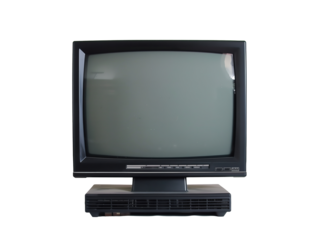 Vintage CRT Television Isolated on PNG