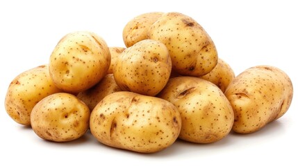 Isolated Potatoes on a White Background