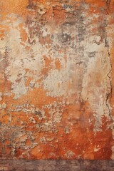 Grunge Orange Wall with Cracked Plaster.