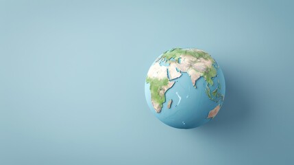Fototapeta premium Realistic Earth ornament, showcasing fine details on a blue background for World Health Day, 8K resolution, high resolution, strikingly sharp photo
