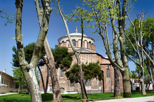 Church of St. Irene in the grounds of Topkapi Palace in Istanbul, Turkey, the church was built on the ruins of an ancient temple dedicated to Aphrodite on the orders of Emperor Constantine