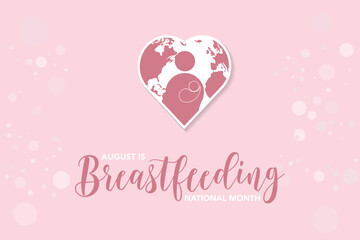 National Breastfeeding month calligraphic banner design on isolated background. Script lettering banner, poster, card concept idea. Health awareness vector template.