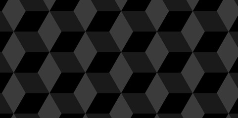 Vector of cube geometric pattern grid backdrop triangle background. Abstract cube geometric tile and mosaic wall or grid backdrop hexagon technology. black or gray geometric block cube structure.