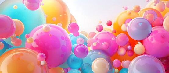 Colorful spheres background with gradient and soft lighting