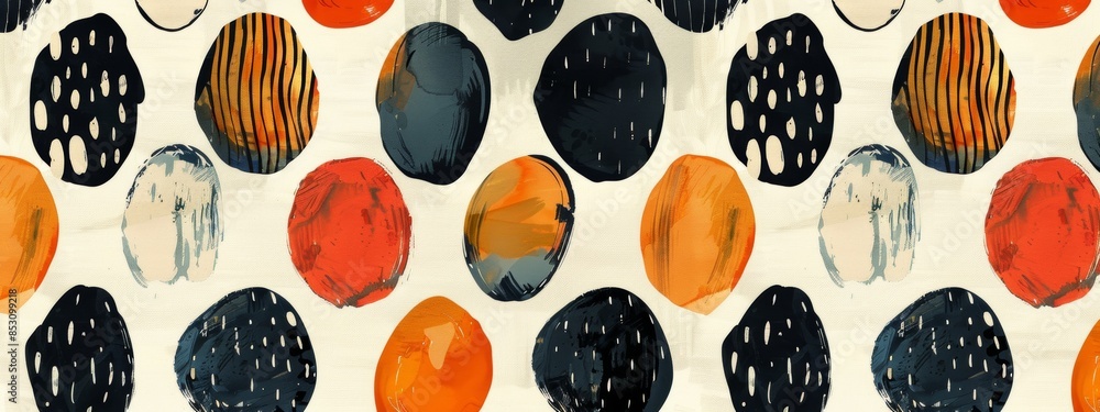 Poster scandinavian-inspired pattern with minimalist motifs.