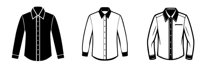 Men Classic Shirt Vector Set