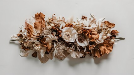 Obraz premium Dried flowers on white background