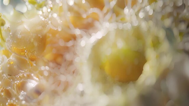 A closeup of the zona pellucida the outer protective layer of the ovum showing its delicate and fibrous structure.