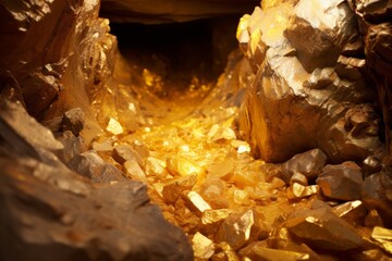 Pictures of gold mining in a gold mine..Macro landscapes