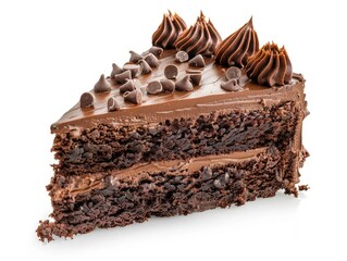 Chocolate Cake Slice A decadent slice of chocolate cake with layers and frosting