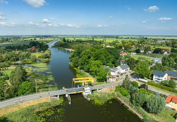 Drawbridge in Rybina, Żuławy,  northern Poland
