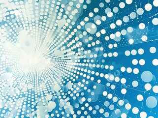 Swirling white dots pattern against a blue sky, depicting depth.